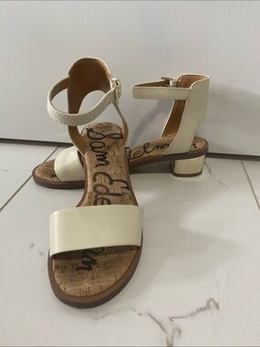 Sam Edelman Cream Ankle-Strap Sandals